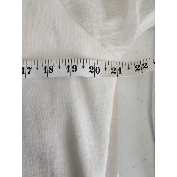 Siani Milano mixed media sweater sz xl sheer Puff Sleeve preppy Academia tennis - Picture 6 of 7